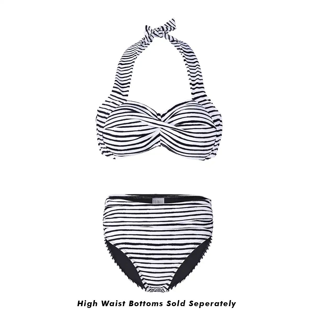 Black & White Stripe Women's Bikini Top – Bronte Co