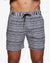 Men's Black & White Stripe Swim Shorts
