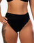 Midnight Black Women's High Waist Bikini Bottoms