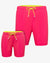 Father/Son Neon Pink Swim Shorts Combo