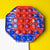Hexagonal Red & Blue Marble Pop It Fidget Toy