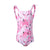 Pink Flamingo Girls Swimsuit with Bow